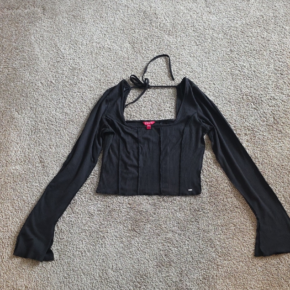 GUESS Elegant Black Long Sleeve Women's Top